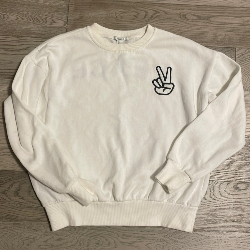 Forever 21 Peace Finger Sign Sweater